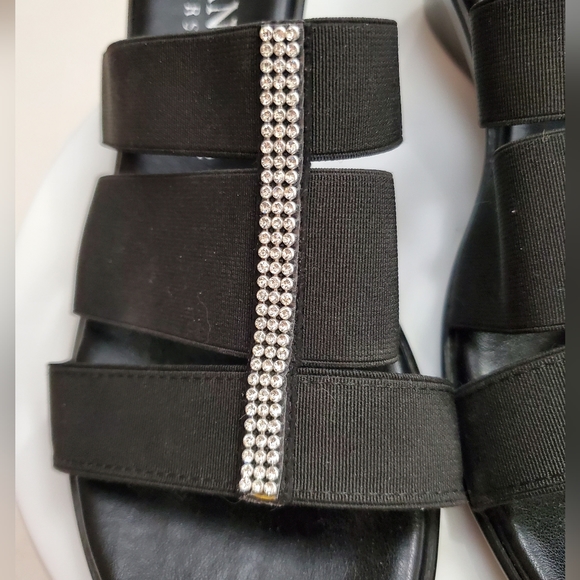 Italian Shoemakers - Slip on black wedge sandals - Size 10 - Picture 2 of 7